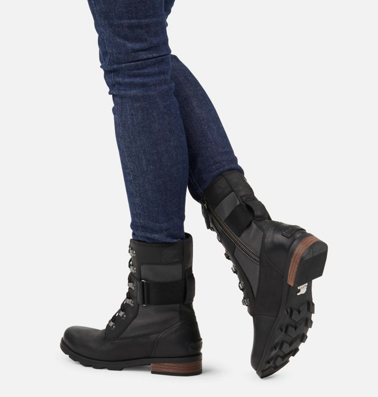 Womens Rain Boots Black - Sorel Emelie™ Conquest Low - 340-VMZART